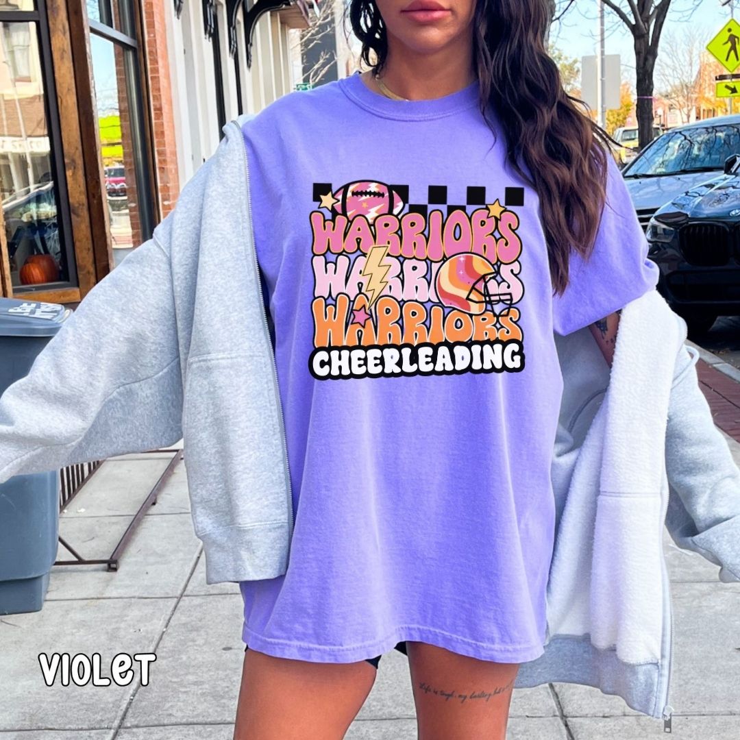 Warriors Cheerleading Retro Unisex Garment-Dyed T-shirt