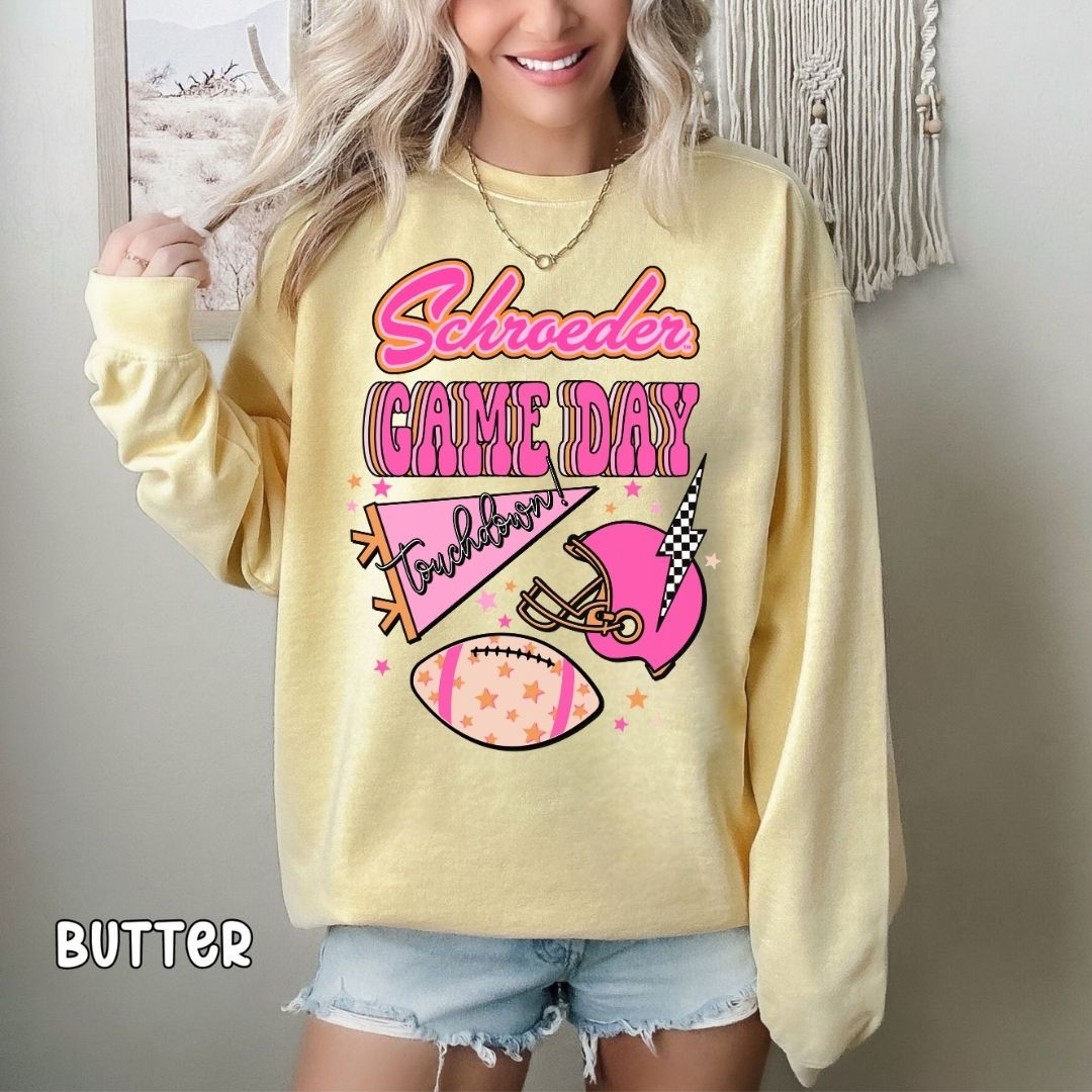 Neon Schroeder Game Day Unisex Lightweight Crewneck Sweatshirt