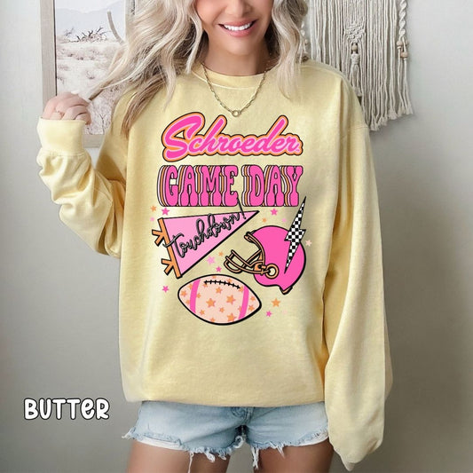 Neon Schroeder Game Day Unisex Lightweight Crewneck Sweatshirt