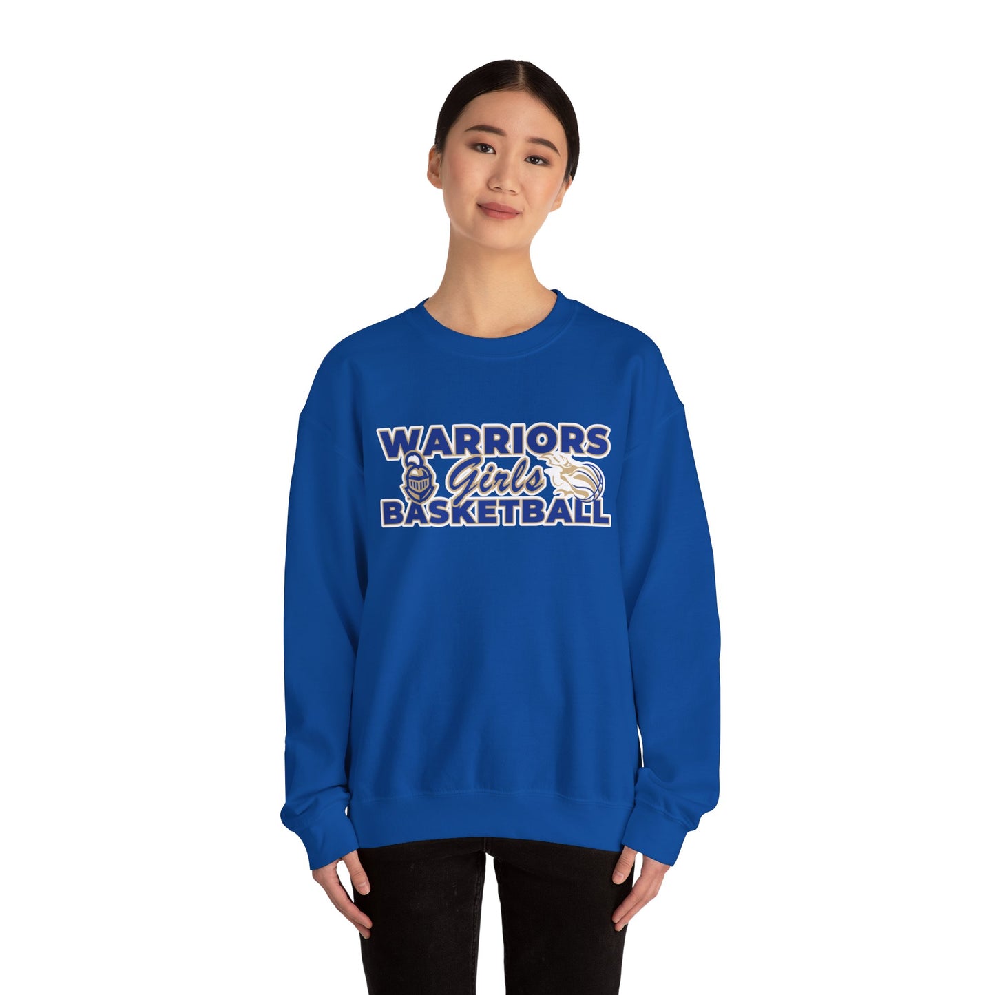 Warriors Girls Basketball Unisex Heavy Blend™ Crewneck Sweatshirt