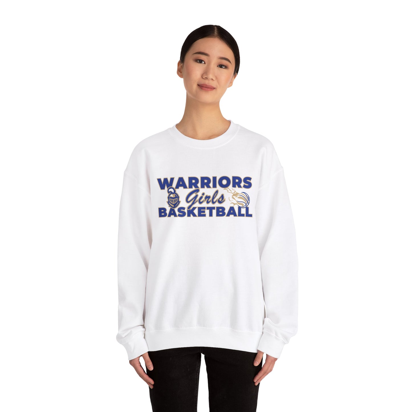 Warriors Girls Basketball Unisex Heavy Blend™ Crewneck Sweatshirt